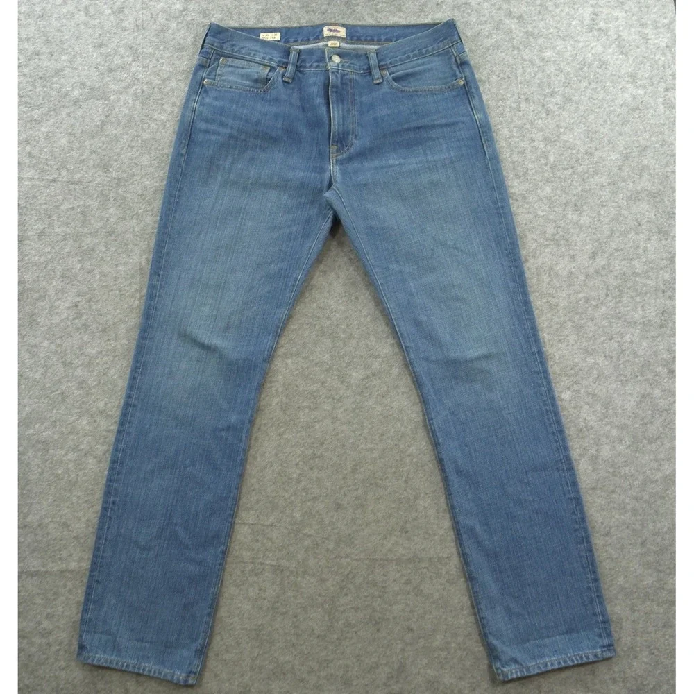 J Crew Jeans 770 Mens 33 Blue Slim Straight Mid Rise Denim Zip Fly